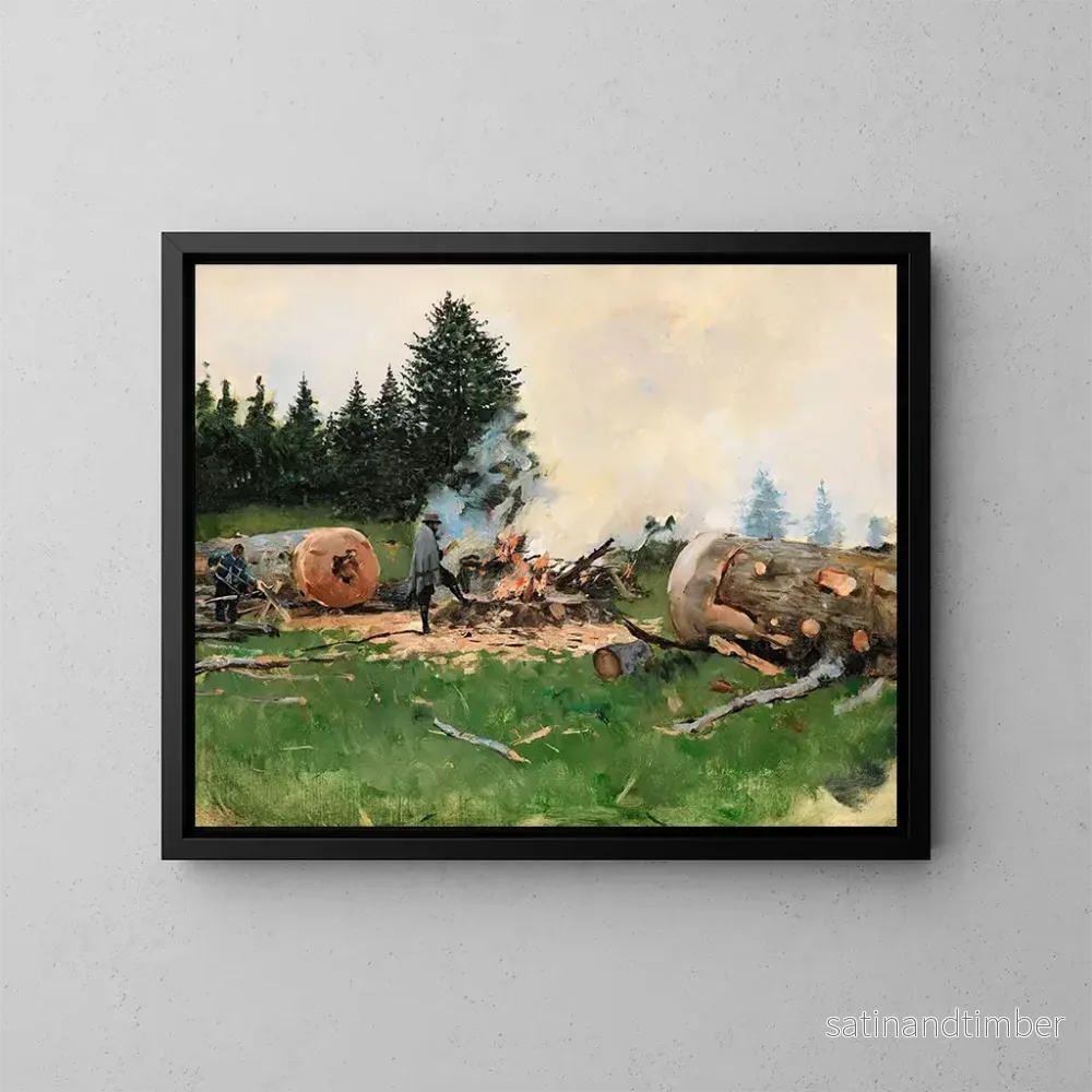 Reproduktion av målningen av en träman i en bergsby - Jean Béraud