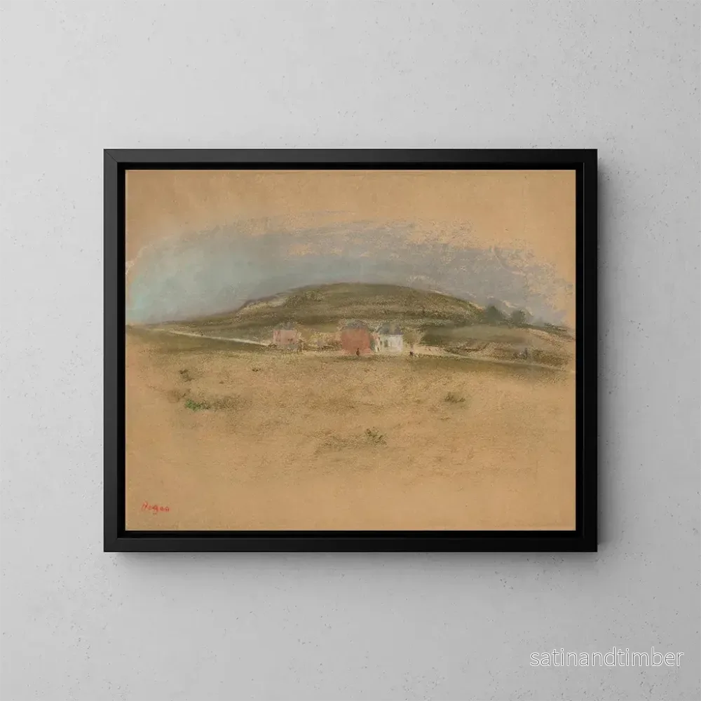 Reproduktion av målningen Hus vid foten av en klippa - Edgar Degas