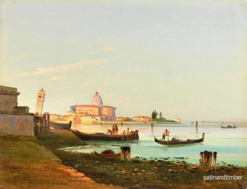 Reproduktion av målningen Vue de San Pietro di Castello à Venise - Ippolito Caffi - Bild 2