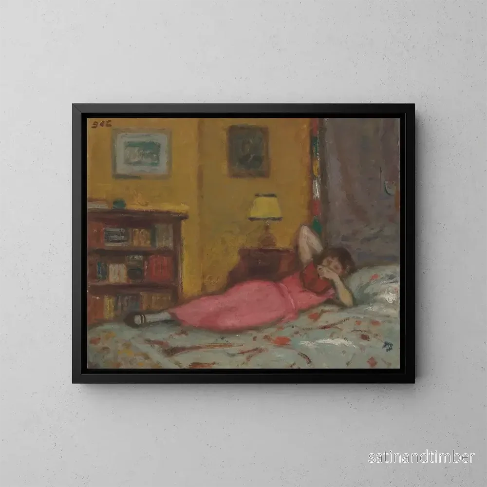 Reproduktion av målningen La liseuse - Georges d'Espagnat