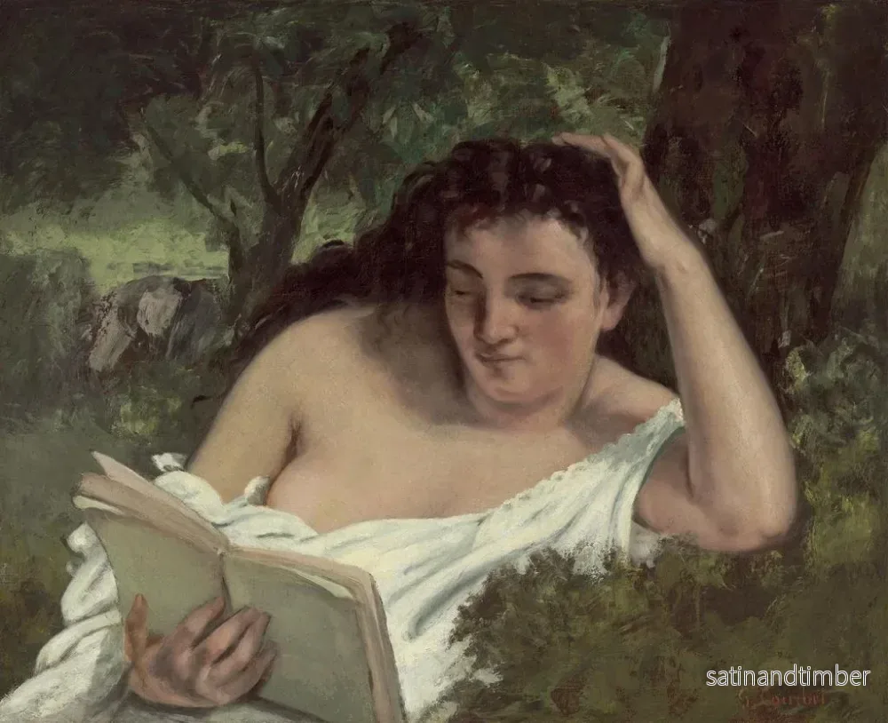 Reproduktion av målningen En ung kvinna läser - Gustave Courbet - Bild 2