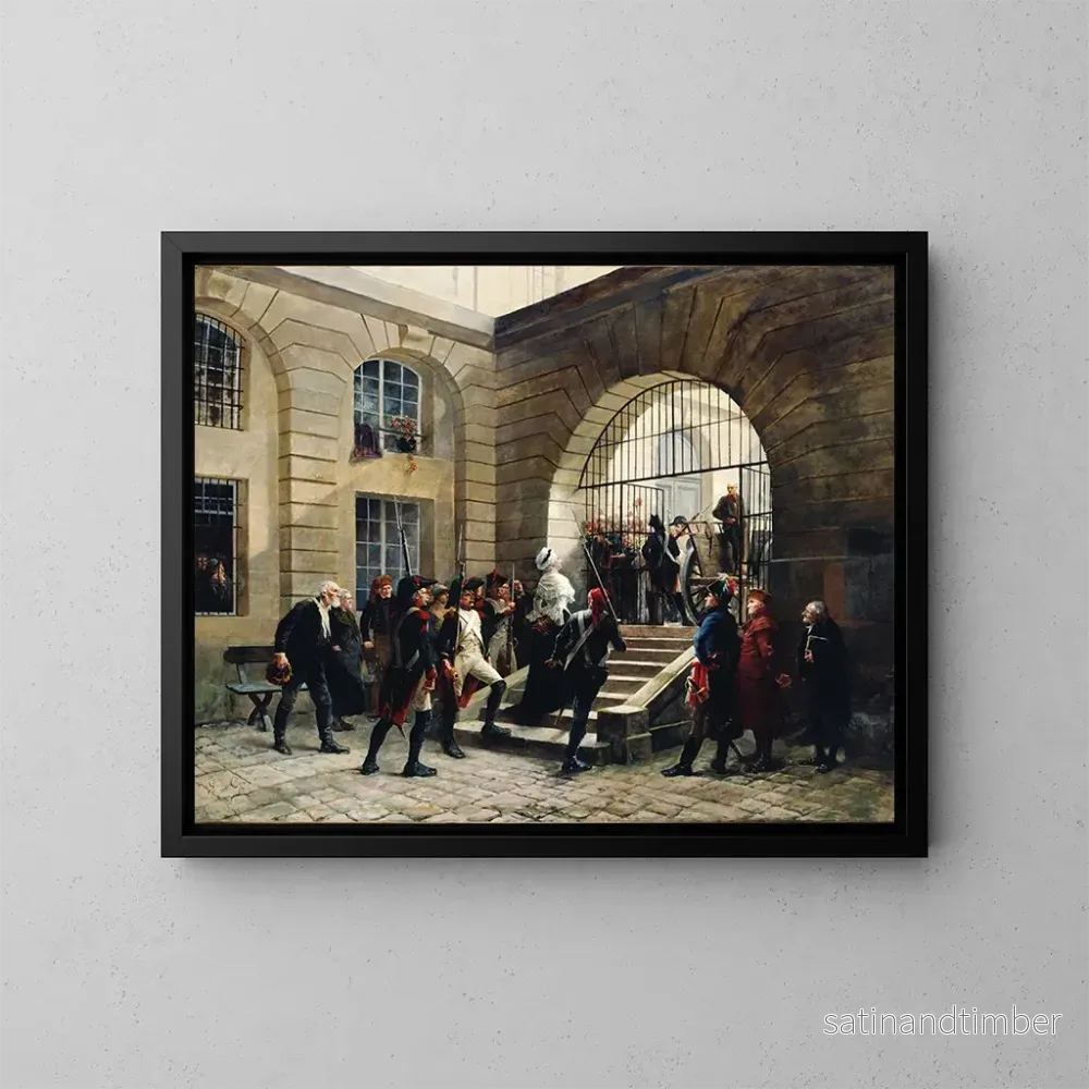 Reproduktion av målningen Marie-Antoinette som lämnar Conciergerie, 16 oktober 1793 - Georges Cain