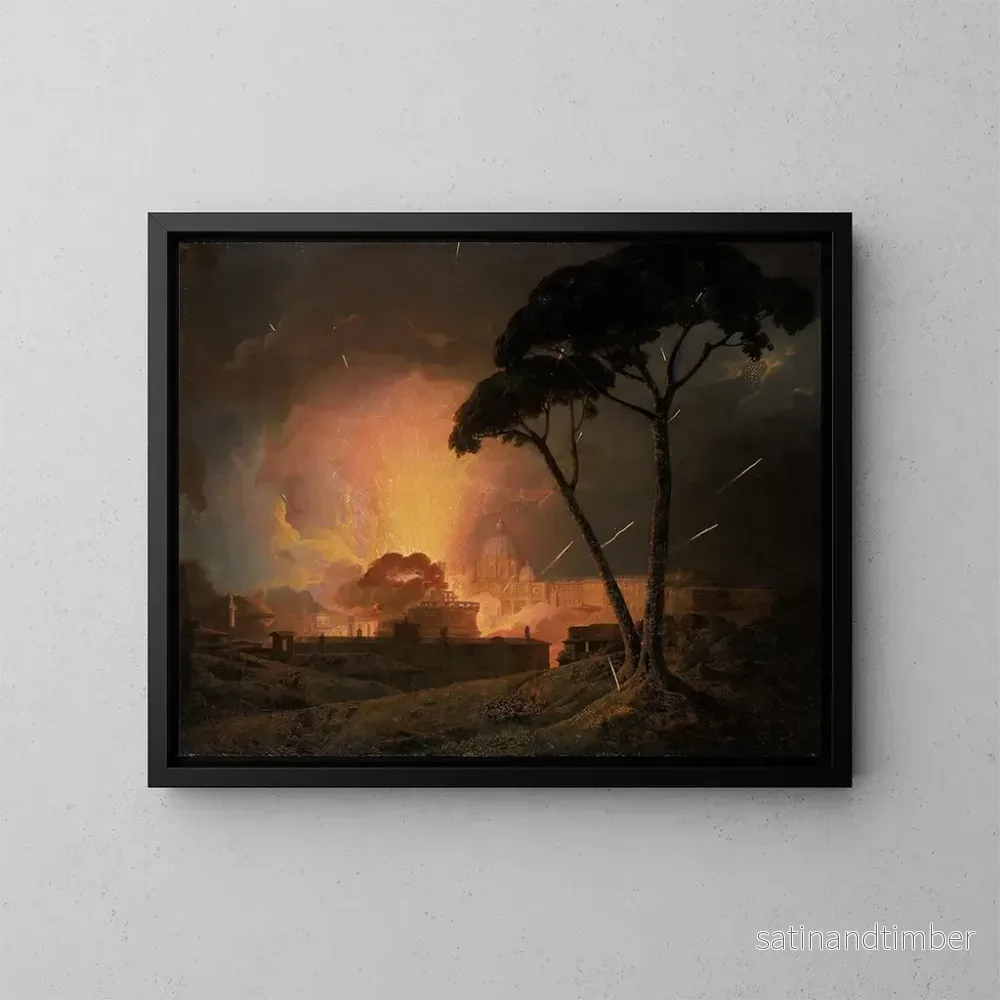Reproduktion av målningen La Girandole annuelle au Castel Sant'Angelo à Rome - Joseph Wright de Derby