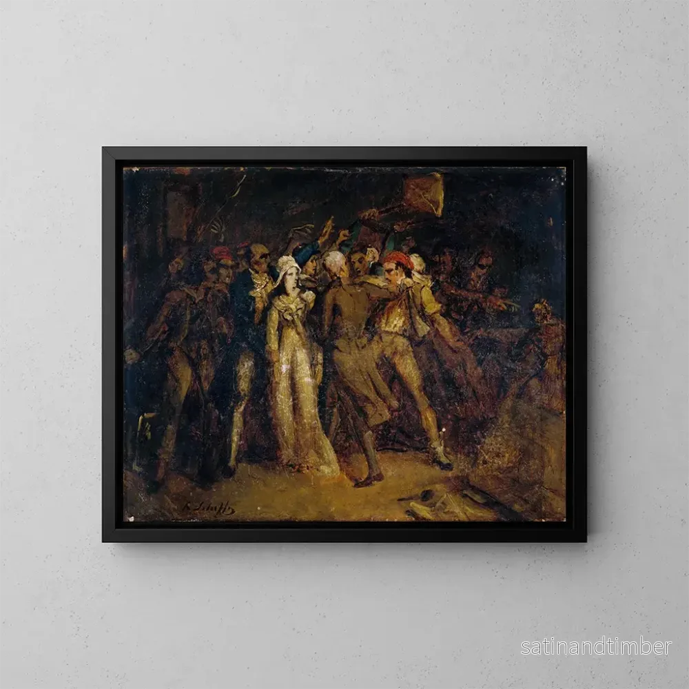 Reproduktion av målningen Arrestation de Charlotte Corday - Hendrik Scheffer