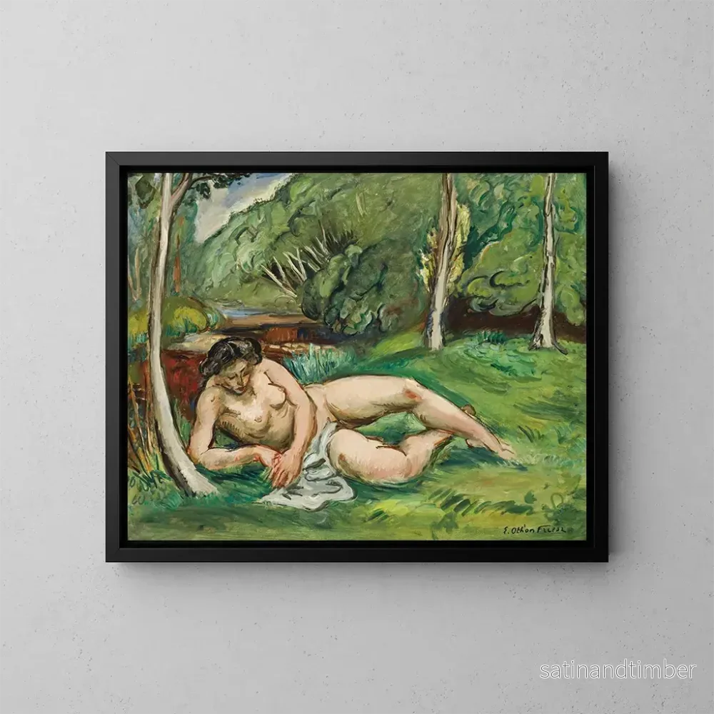 Reproduktion av målningen Nu allongé dans un paysage - Émile Othon Friesz