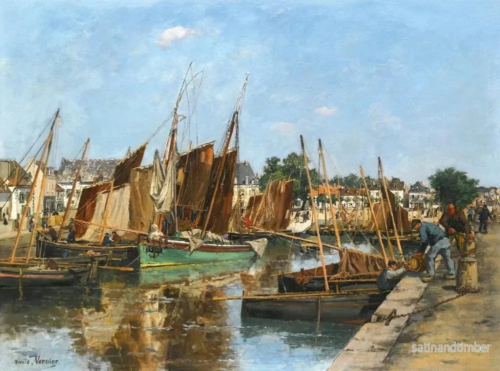 Reproduktion av målningen Båtar i hamn - Émile Louis Vernier - Bild 2