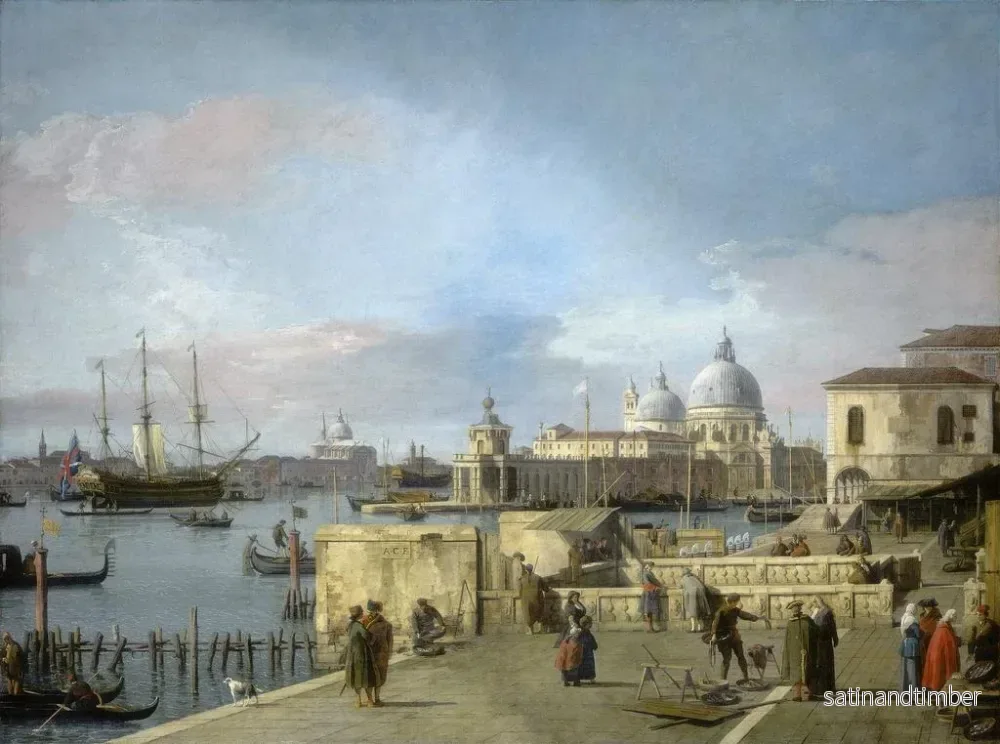 Reproduktion av målningen av Entré du Grand Canal depuis le Molo, Venise - Canaletto - Bild 2