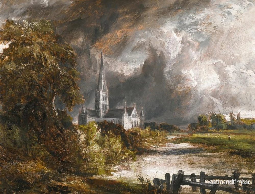 Reproduktion av målningen Salisburykatedralen sedd från ängarna - John Constable - Bild 2