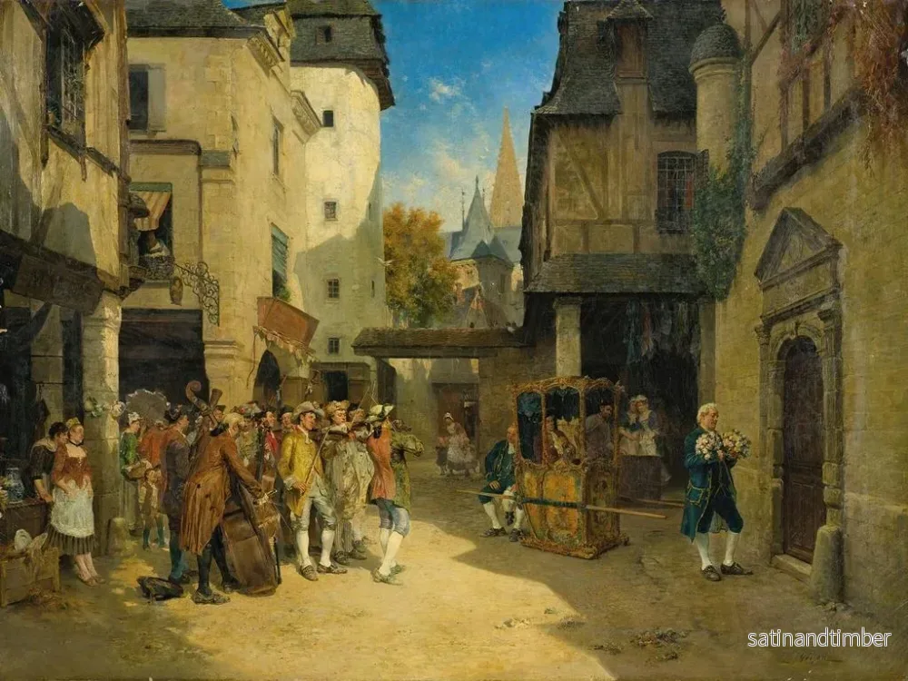 Reproduktion av målningen La Sérénade - François-Adolphe Grison - Bild 2