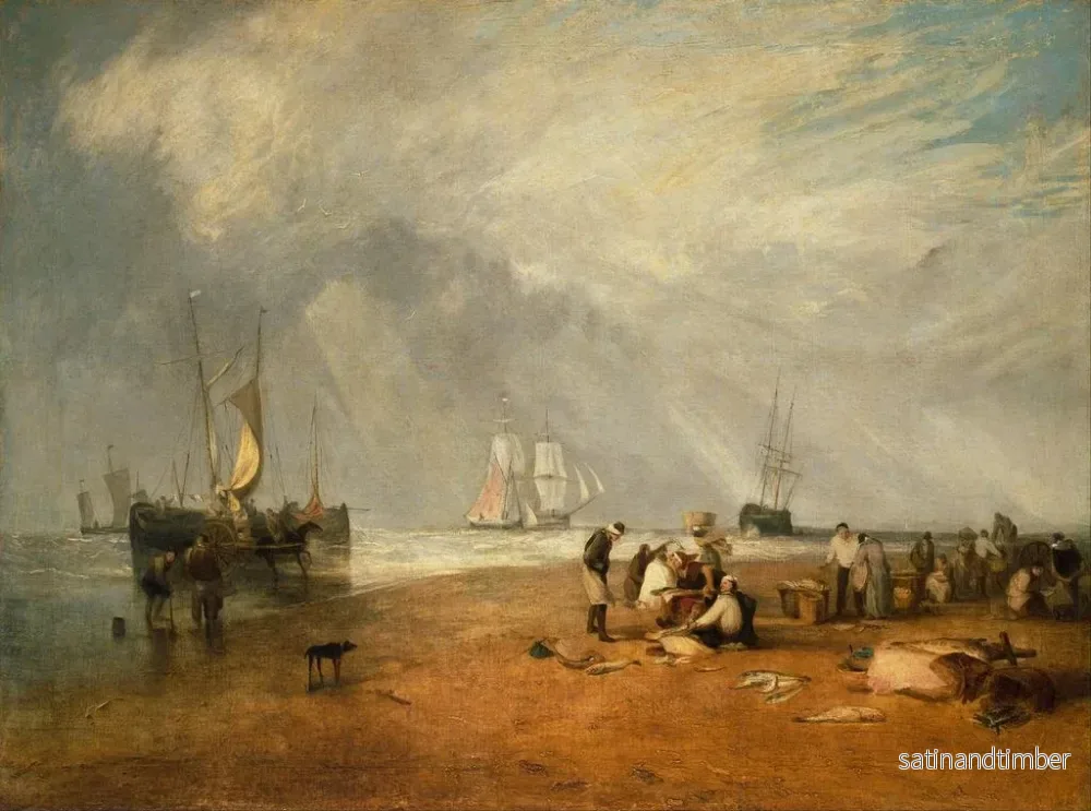 Reproduktion av målningen Le marché aux poissons de Hastings Beach - Joseph Mallord William Turner - Bild 2