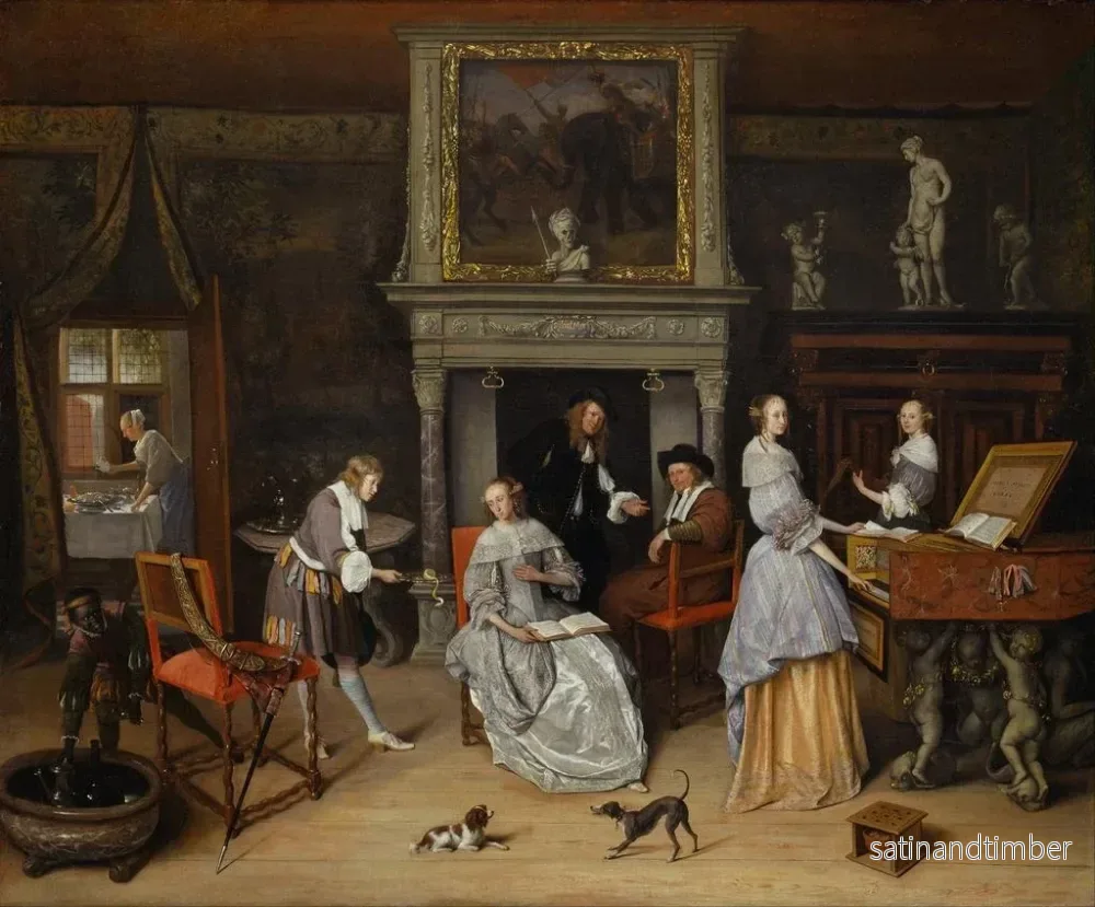 Reproduktion av målningen Fantastiskt inomhusmålning med Jan Steen och Gerrit Schoutens familj - Jan Steen - Bild 2
