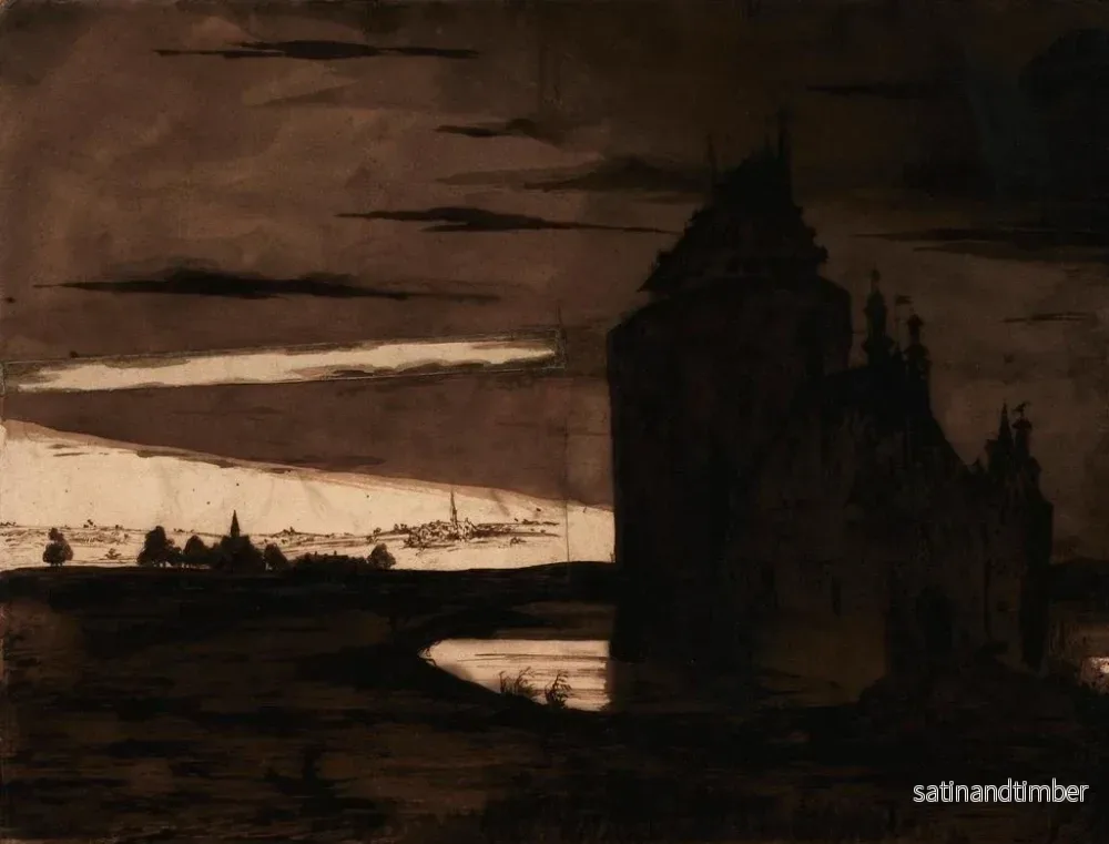 Reproduktion av målningen Manoir flamand vid skymningen - Victor Hugo - Bild 2