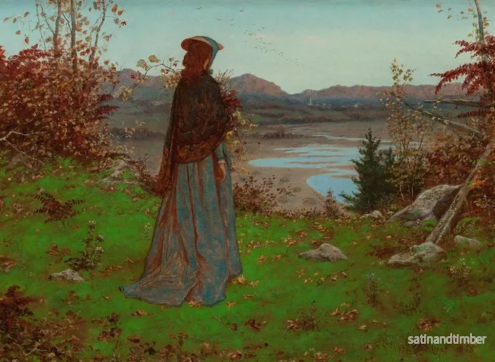 Reproduktion av målningen av kvinna i en höstlandskap - William John Hennessy - Bild 2