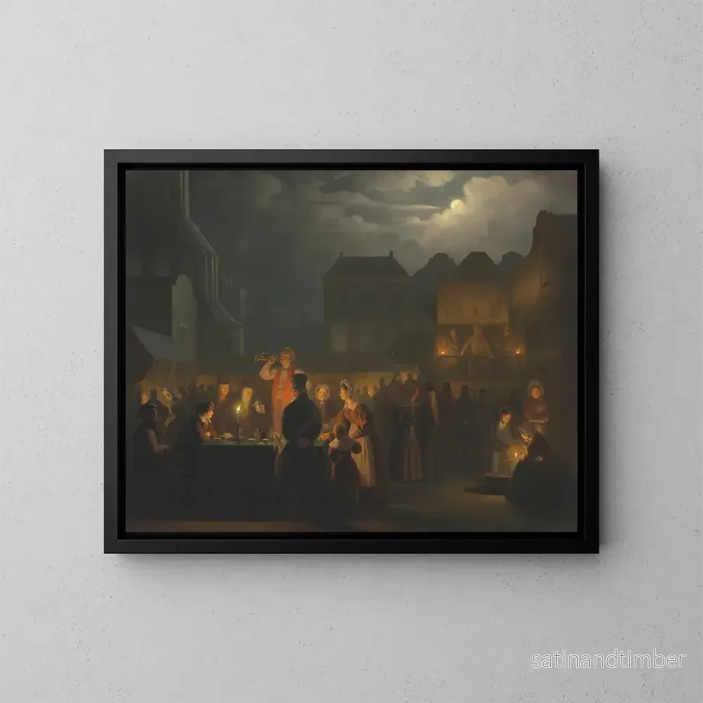 Reproduktion av målningen På marknaden - Petrus van Schendel