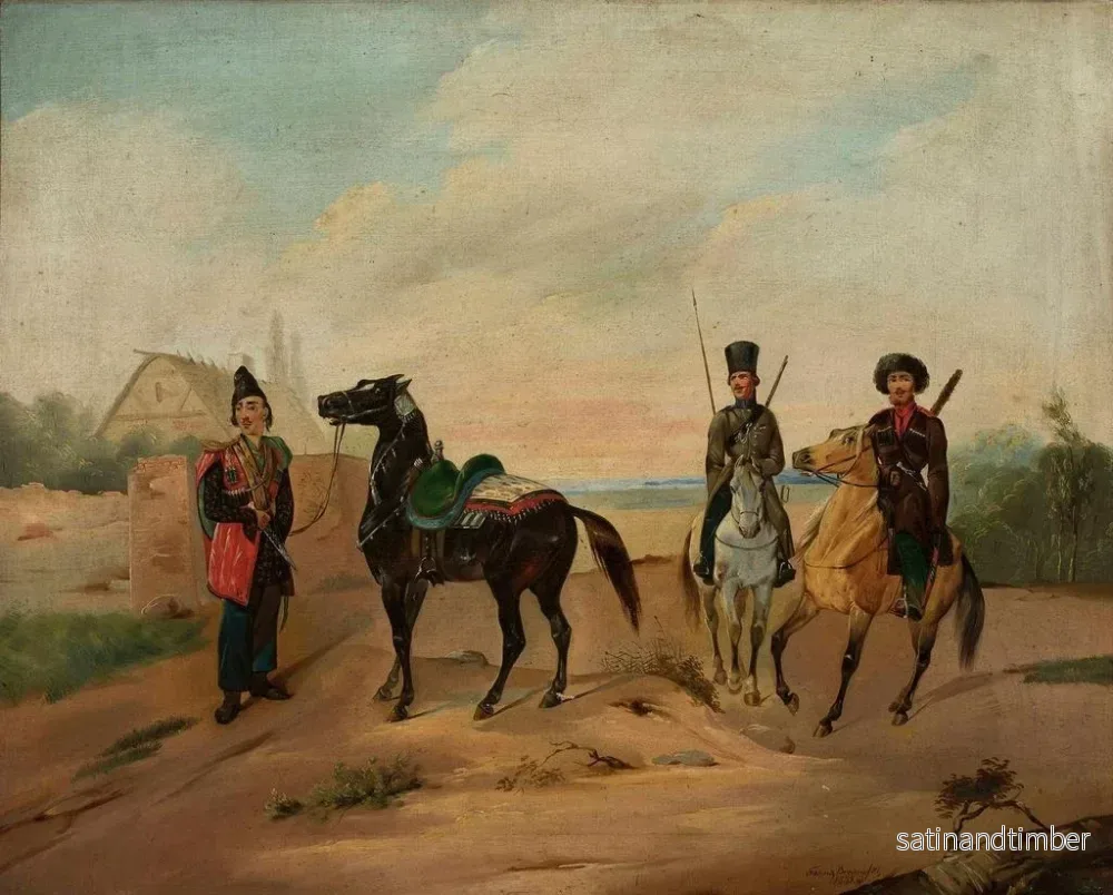 Reproduktion av målningen Tre ryttare på vägen - Tadeusz Brodowski - Bild 2