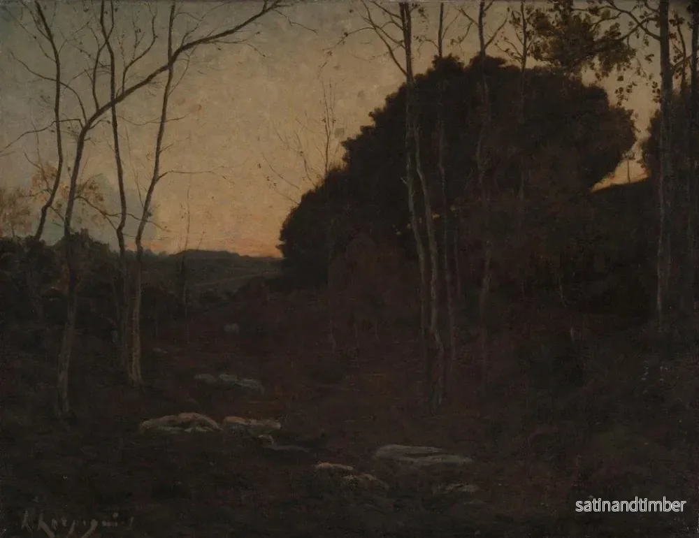 Reproduktion av målningen av Clairière en forêt de Fontainebleau - Henri-Joseph Harpignies - Bild 2