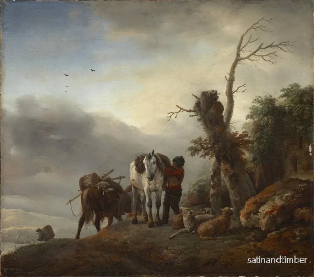 Reproduktion av målningen Landskap med mulåsnor - Philips Wouwerman - Bild 2