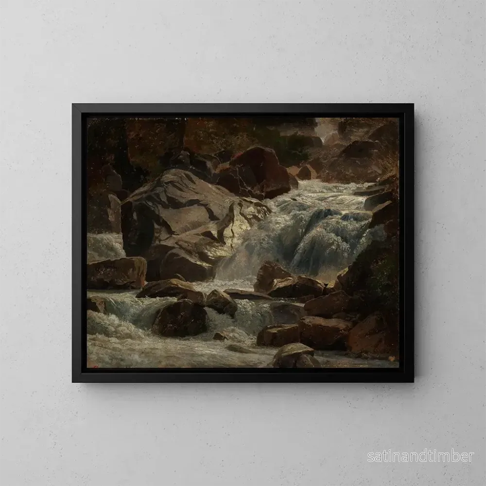 Reproduktion av målningen Ruisseau de montagne suisse – Johann Wilhelm Schirmer