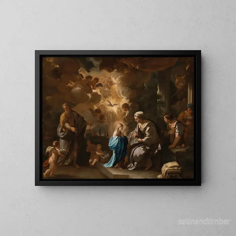 Reproduktion av målningen L'Éducation de la Vierge - Luca Giordano