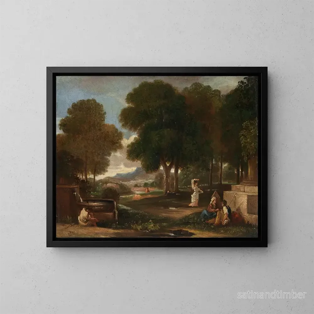 Reproduktion av målningen Landskap med en man som tvättar fötterna vid en fontän – James Barry Reproduktion av målningen Landskap med en man som tvättar fötterna vid en fontän – James Barry