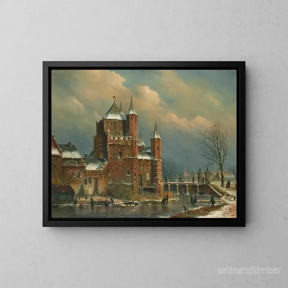 Reproduktion av målningen La porte d'Amsterdam à Haarlem - Oene Romkes de Jongh