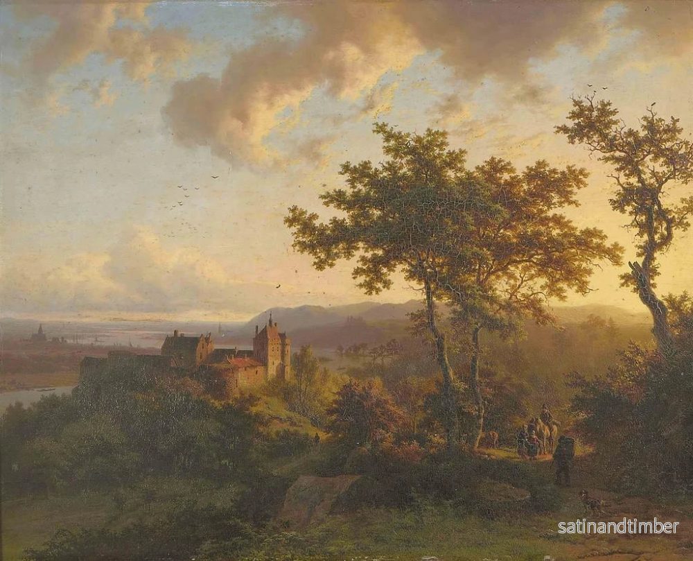 Reproduktion av målningen av ett skogigt landskap med ett slott - Barend Cornelis Koekkoek - Bild 2