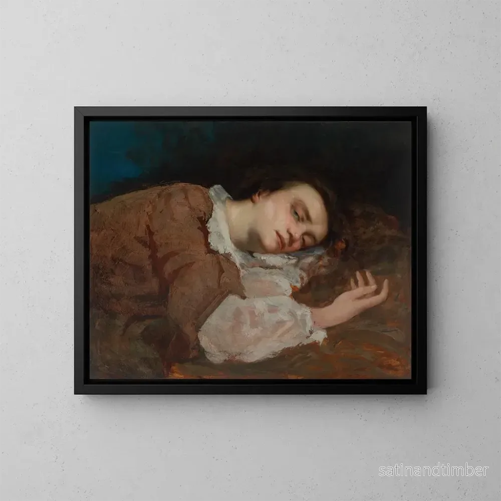 Reproduktion av målningen Studie för De unga damerna vid Seine - Gustave Courbet
