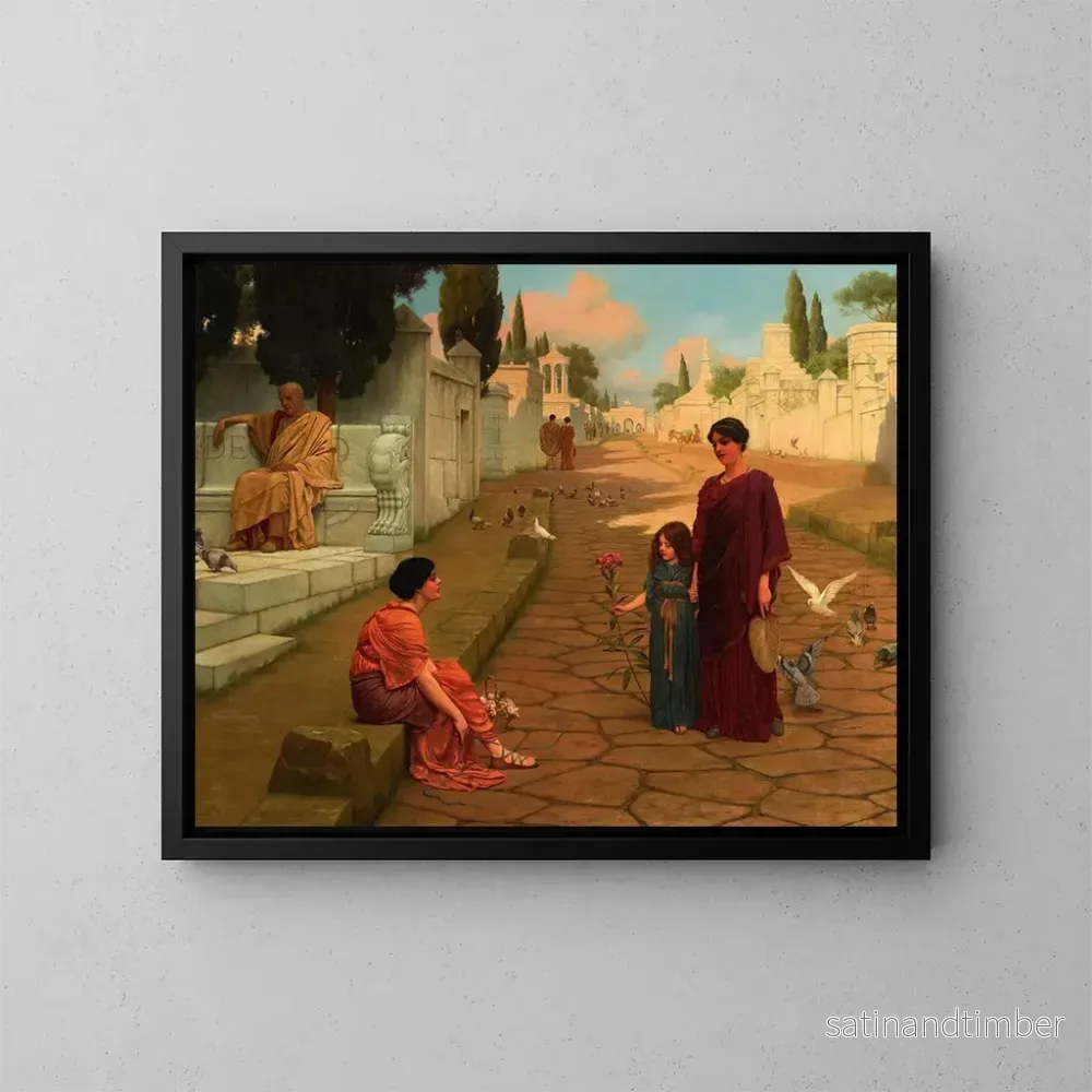 Reproduktion av målningen Utanför Pompeis port – John William Godward Reproduktion av målningen Utanför Pompeis port – John William Godward