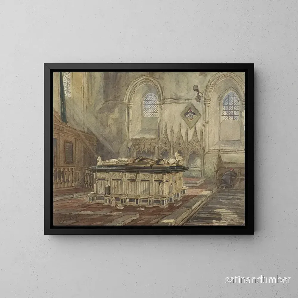 Reproduktion av målningen av gravkärva av Sir George Broke Lord Cobham och hans fru Anne - Thomas Shotter Boys