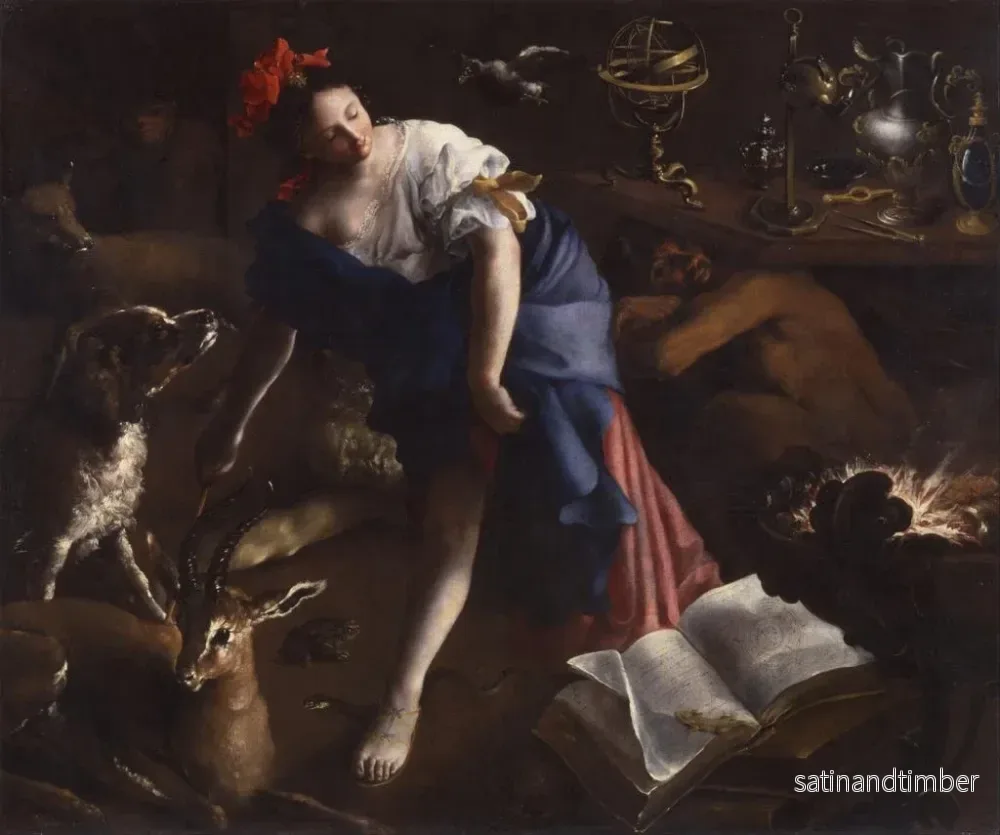 Reproduktion av målningen La Sorcière - Bartolomeo Guidobono - Bild 2