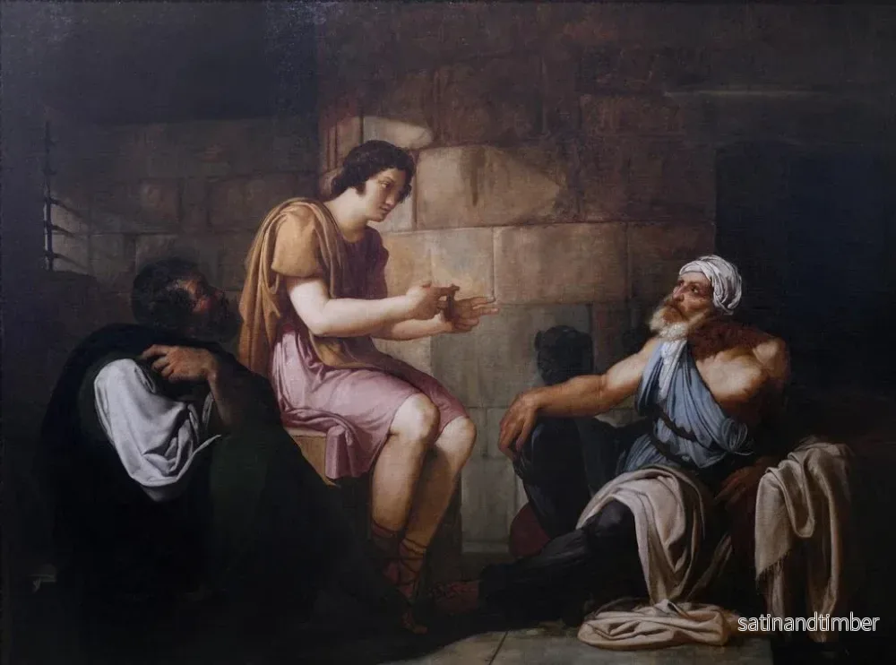 Reproduktion av målningen Joseph tolkar fångarnas drömmar - Francesco Hayez - Bild 2