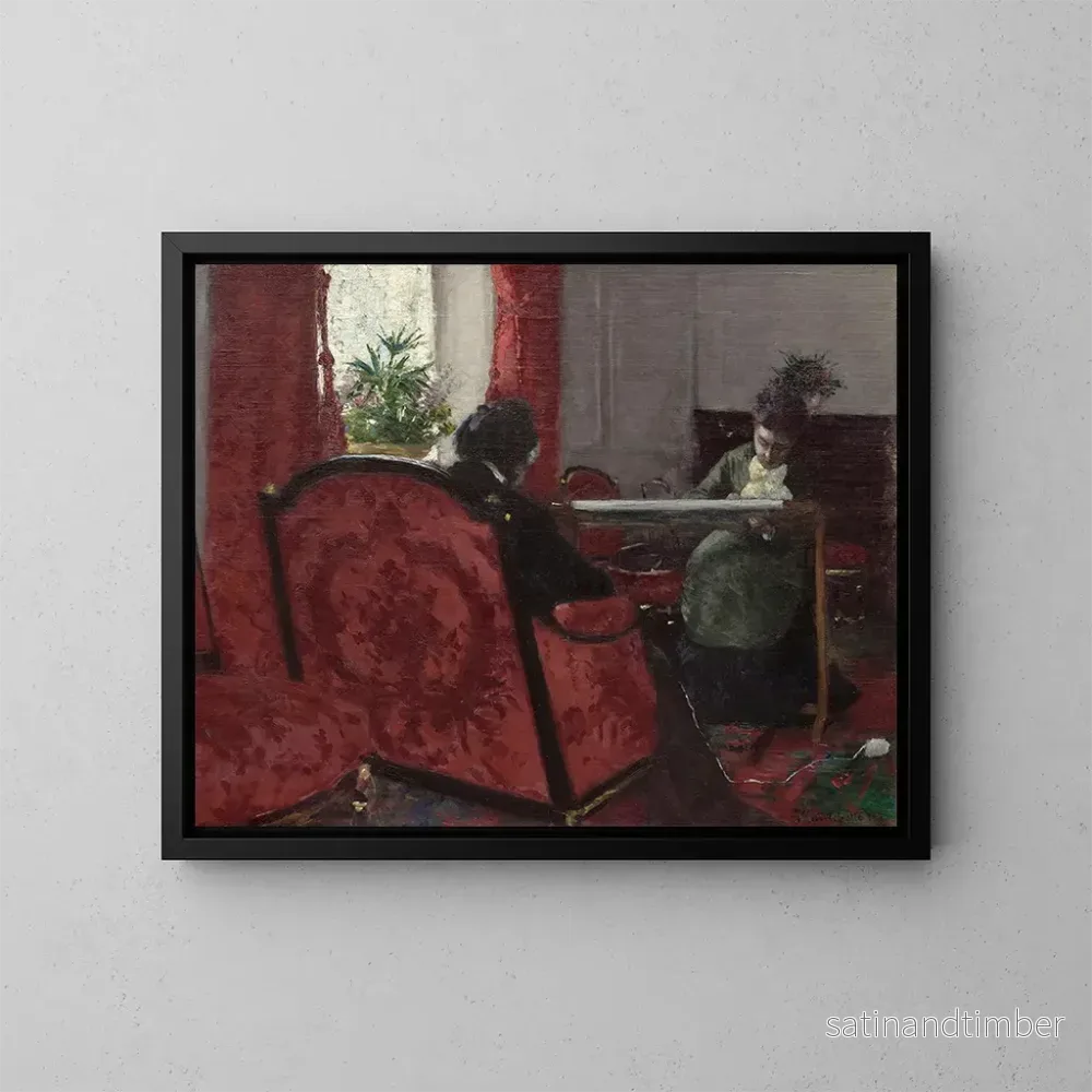 Reproduktion av målningen Porträtt i ett interiör - Gustave Caillebotte