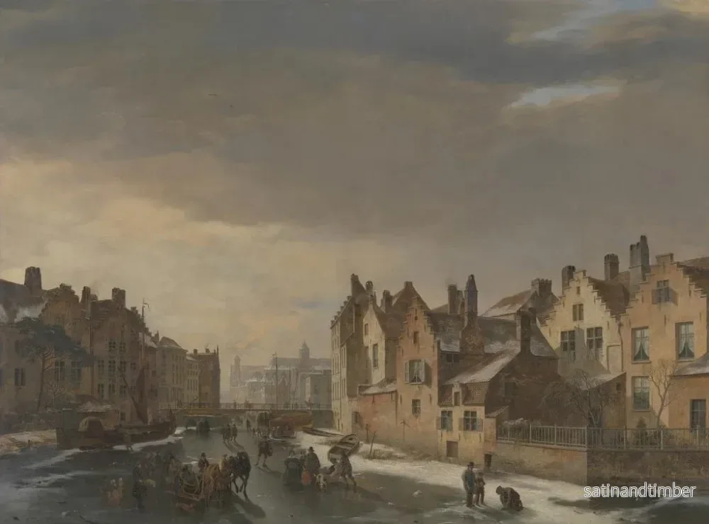 Reproduktion av målningen av vinterscen i Gand - Pieter Frans De Noter - Bild 2