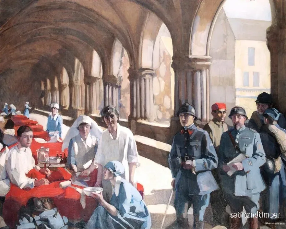 Reproduktion av målningen L'hôpital des femmes écossaises i klostret på Royaumont-klostret - Norah Neilson Gray - Bild 2
