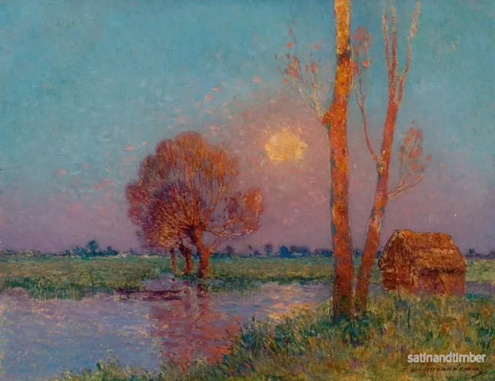 Reproduktion av målningen Coucher de soleil à Brire - Ferdinand du Puigaudeau - Bild 2