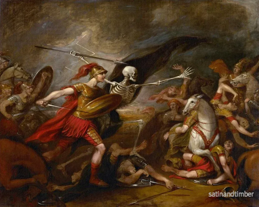 Reproduktion av målningen Josué vid slaget vid Aï med Döden - John Trumbull - Bild 2