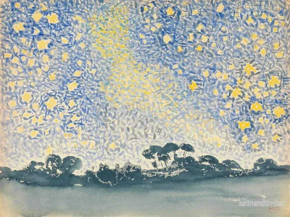 Reproduktion av målningen Landskap med stjärnor - Henri-Edmond Cross - Bild 2