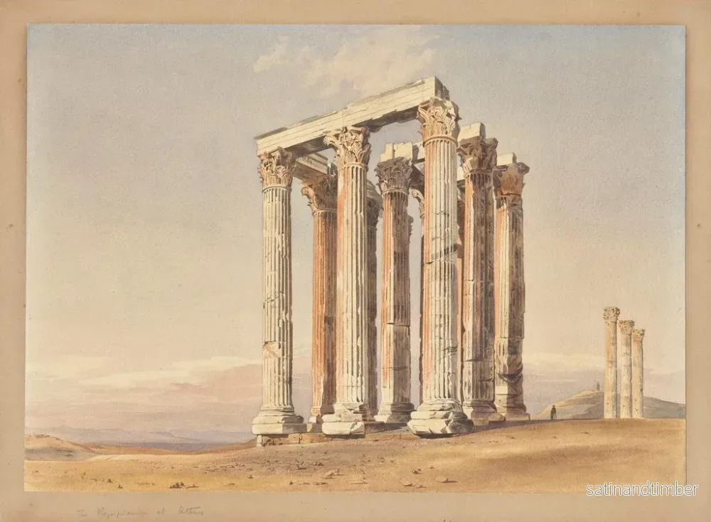 Reproduktion av målningen Le temple de Zeus Olympien à Athènes - Thomas Hartley Cromek - Bild 2