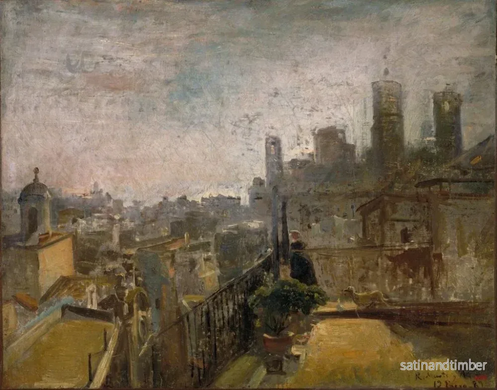 Reproduktion av målningen Vue de Barcelone depuis un toit dans la Riera de Sant Joan - Ramon Martí i Alsina - Bild 2