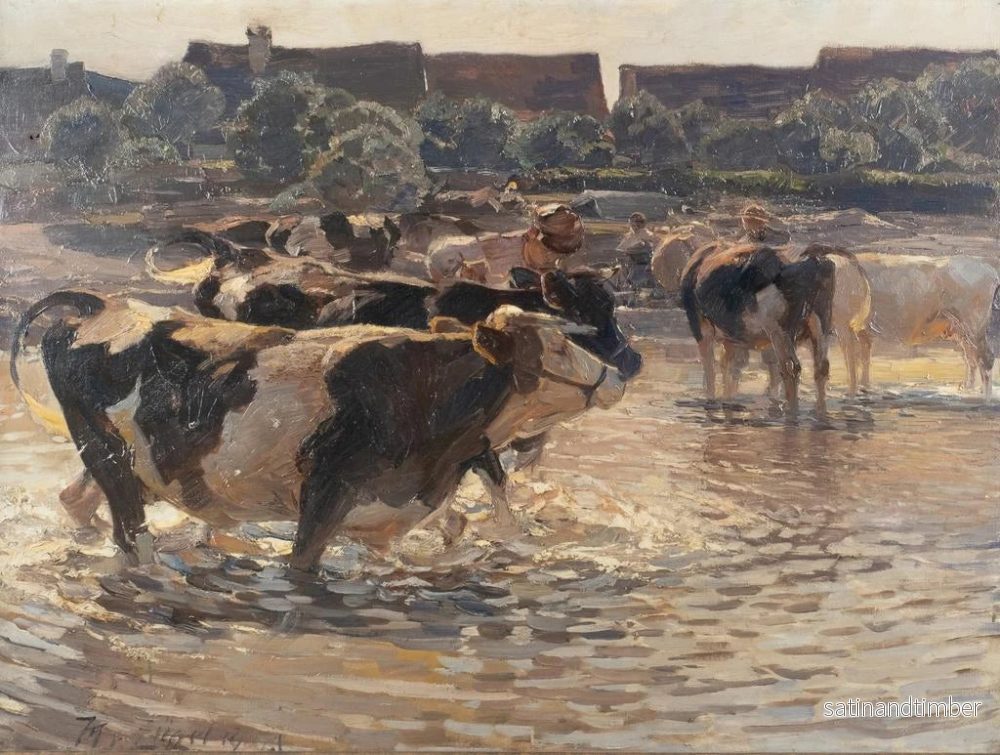 Reproduktion av målningen Gloutonnerie du soir près de Woerth - Heinrich von Zügel - Bild 2