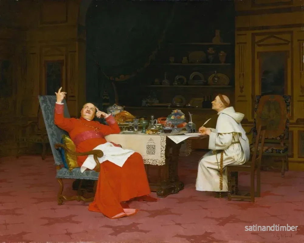 Reproduktion av målningen Sermon sur l'abstinence - Jehan Georges Vibert - Bild 2