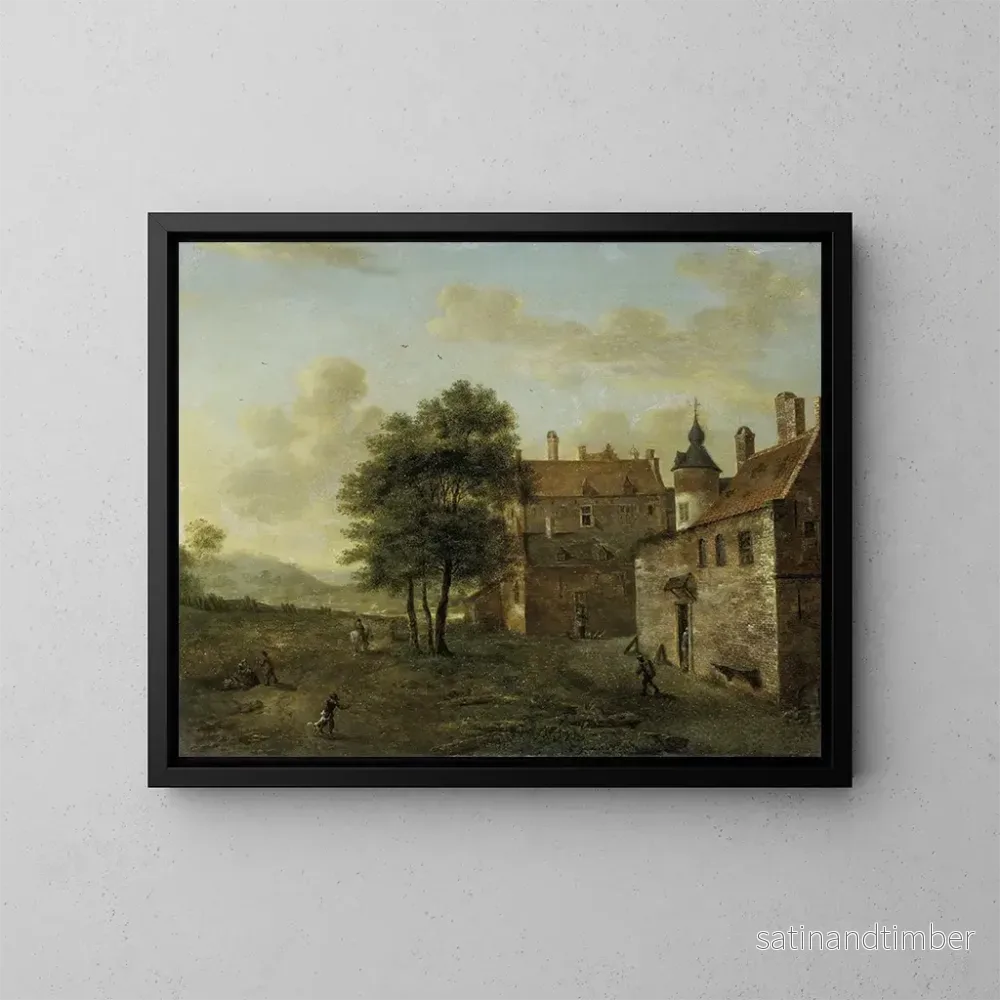 Reproduktion av målningen En bondgård - Jan van der Heyden