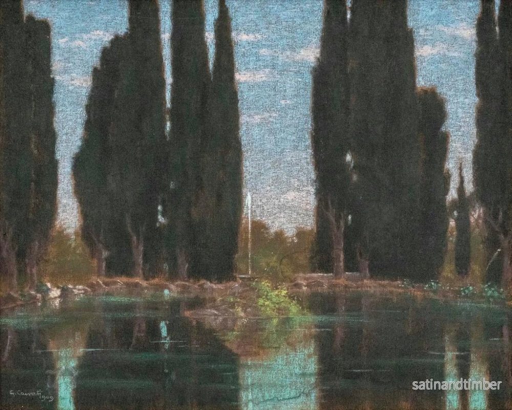 Reproduktion av målningen Le bassin de cyprès à la villa Falconieri - Gerolamo Cairati - Bild 2