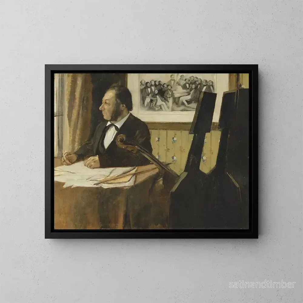 Reproduktion av målningen Le violoncelliste Pilet – Edgar Degas