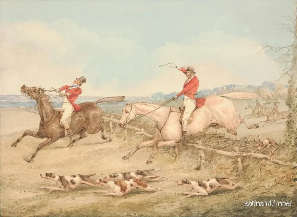 Reproduktion av målningen Sauter un oxer double En ryttare i svårigheter - Henry Thomas Alken - Bild 2