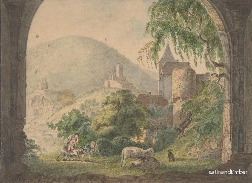 Reproduktion av målningen av de fyra slotten i Neckarsteinach - Carl Philipp Fohr - Bild 2