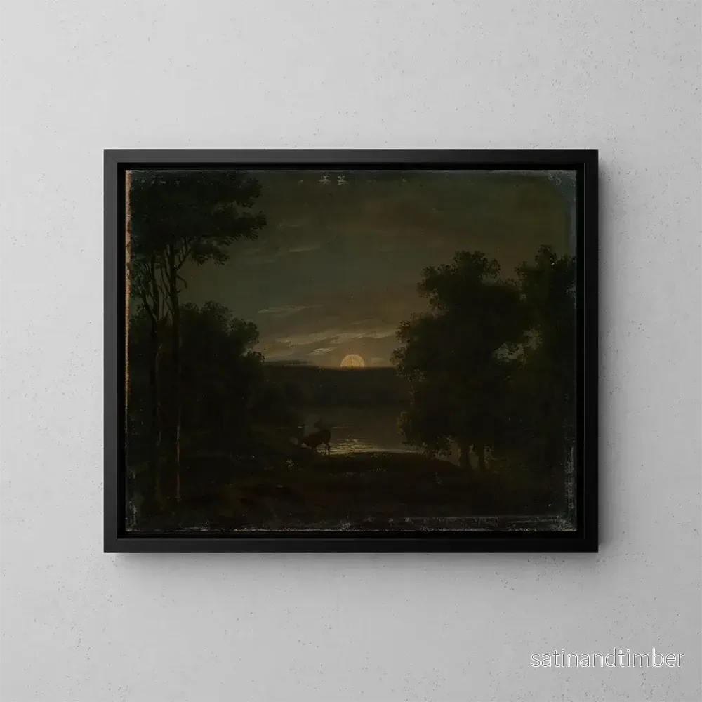 Reproduktion av målningen Landskapsbild i månsken - Jakob Wilhelm Huber