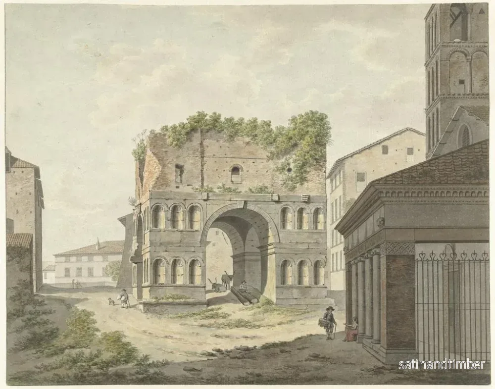 Reproduktion av målningen av L'arc de Janus quadrifons och en del av S Giorgio in Velabro i Rom - Daniël Dupré - Bild 2