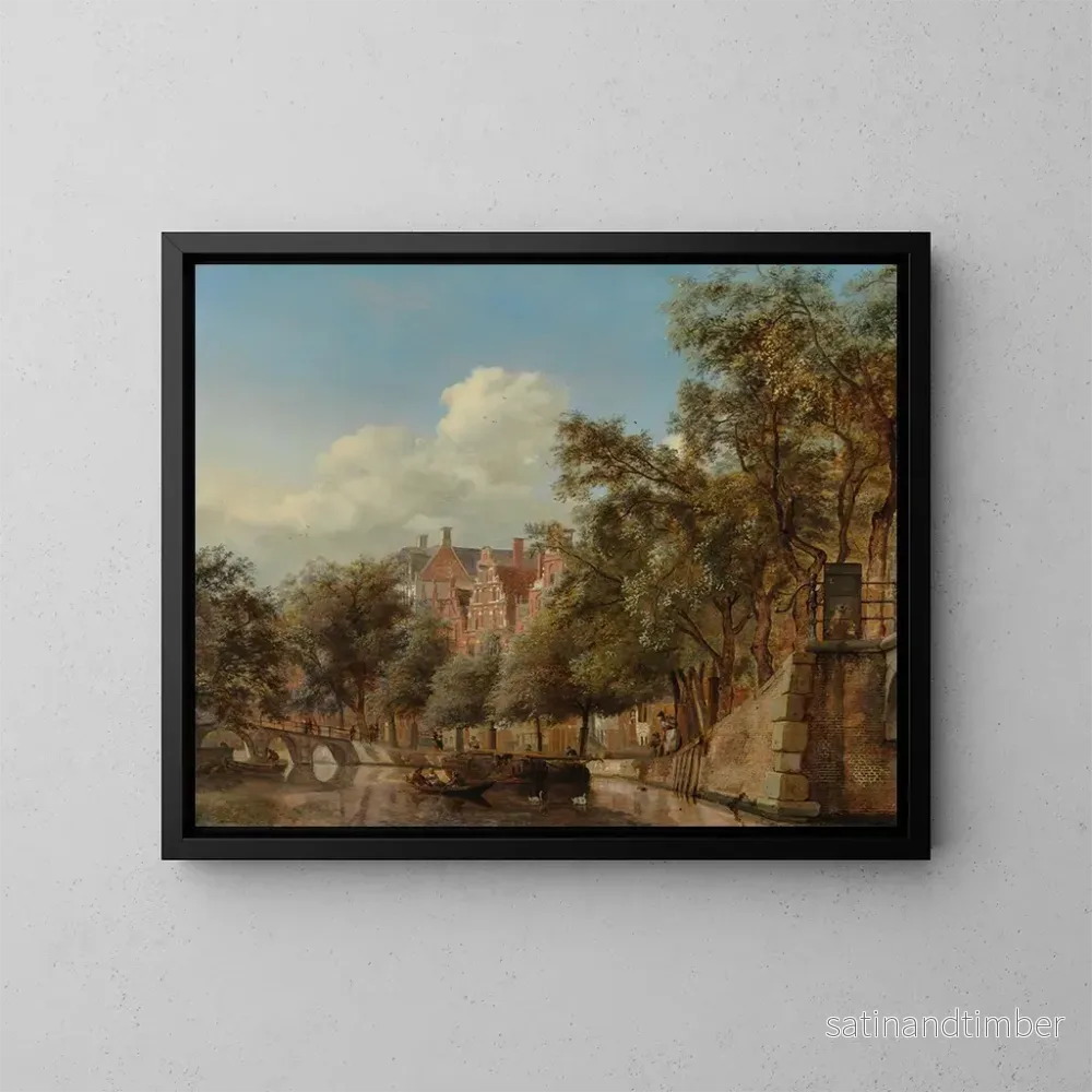 Reproduktion av målningen Le Herengracht à Amsterdam vu depuis le Leliegracht – Jan van der Heyden Reproduktion av målningen Le Herengracht à Amsterdam vu depuis le Leliegracht – Jan van der Heyden