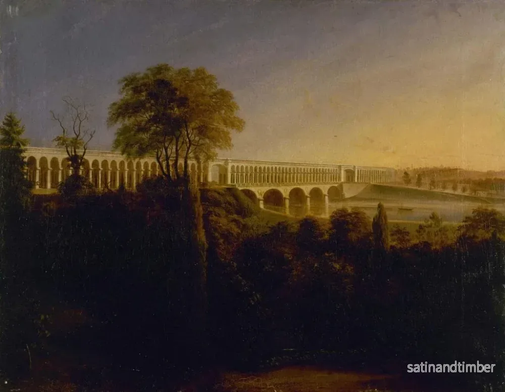 Reproduktion av målningen Le Pont du Point-du-Jour à Auteuil - François-Edme Ricois - Bild 2
